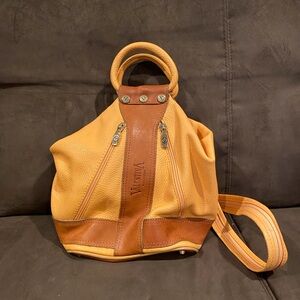 Vintage Valentina Leather Bucket Crossbody Bag